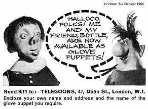 Telegoons glove puppet advertisement